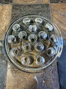 Vintage 16 Loch Blumen Frosch gewichtet rund klar 5"x2,5" USA - Bild 1 von 2