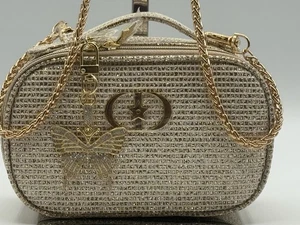 NWOT Dior Holiday Edition Gold Vanity Case, Camera, Shoulder Bag Crossbody+Charm - Picture 1 of 3