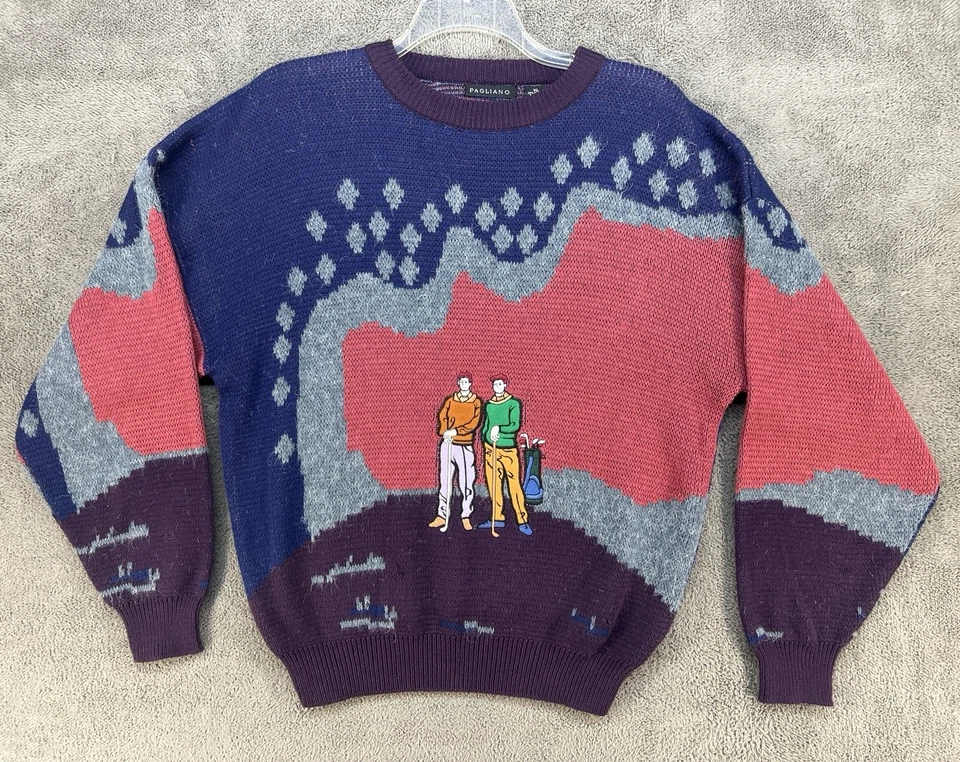 VTG Isle Of Cotton Men’s Golf Golfer Graphic Knit Sweater Size XL Made In USA - Image 1 of 4