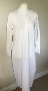 Vintage White Fine Cotton Long Victorian /Edwardian Nightgown Nightdress 36” 10 - Picture 1 of 11
