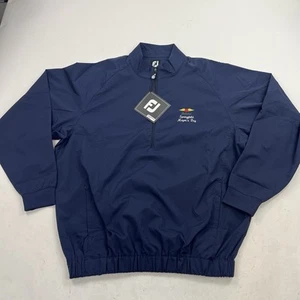 NEW Footjoy Half zip Windshirt Navy Blue Pullover Size Medium Baltusrol Golf - Picture 1 of 8