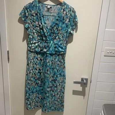 Rockmans Dress MIDI Size 12 Blue Stretch - image 1 of 4