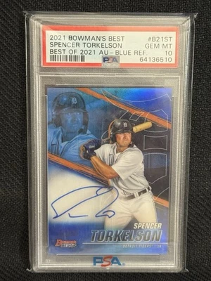 Bowman's Best Auto Blue Refractor 2021 Spencer Torkelson/150 PSA 10/10 Foto 1 de 2