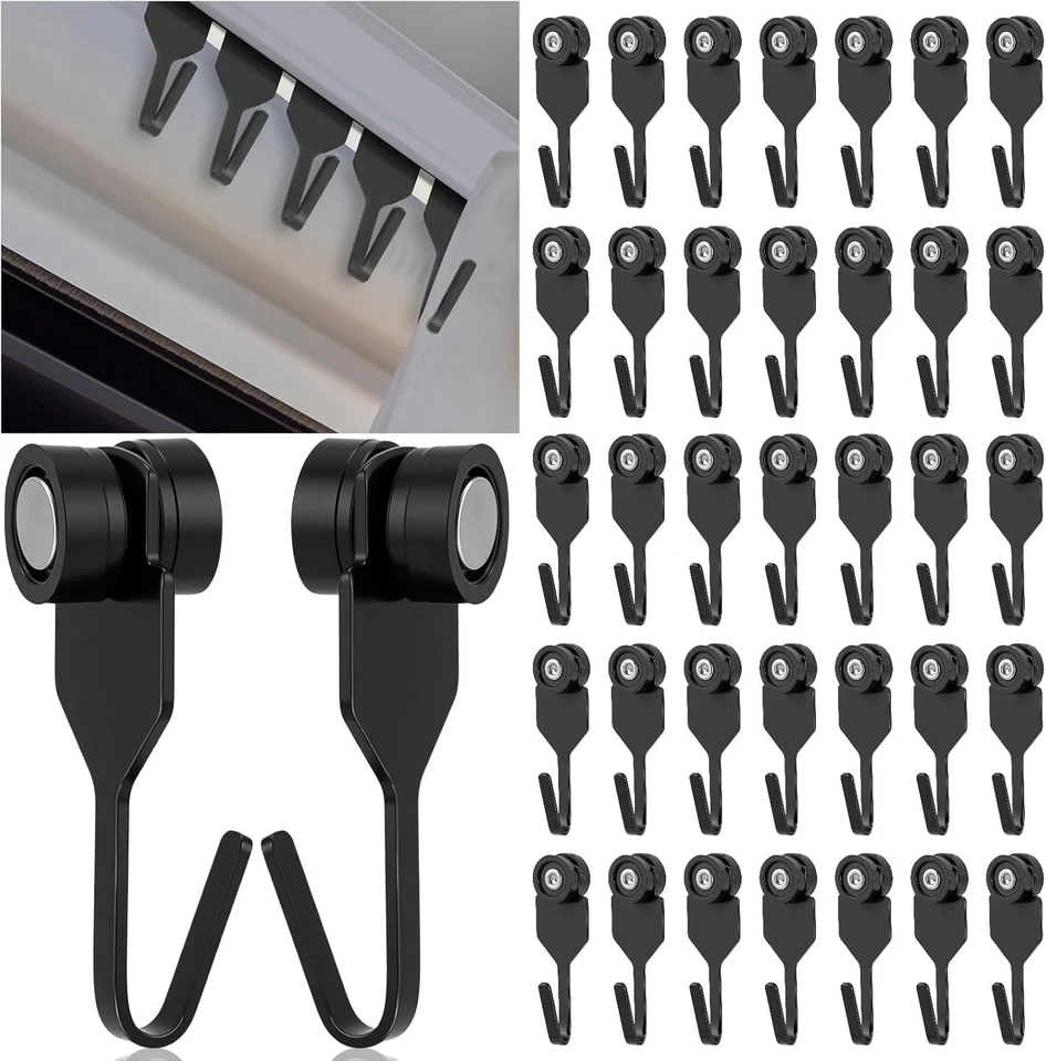 50 Pcs Gazebo Curtain Hooks Metal Slide Curtain Track Hooks with Plastic Wheel M - Image 1 of 4