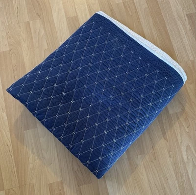 Colcha edredón cosido azul colección Martha Stewart aspecto vintage Full Queen Foto 1 de 4