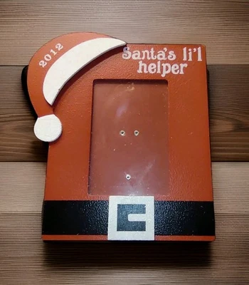 Marco de Navidad de madera "Santa's Li'l Helper" 2012 para 4x6 Foto 1 de 4