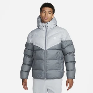 Mens Nike Windrunner PrimaLoft Storm-FIT Hooded Puffer Jacket Grey Various Sizes - Picture 1 of 9