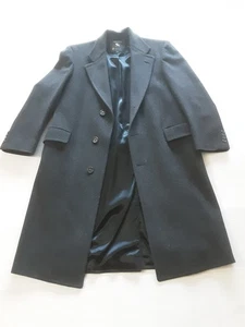 Hart Schaffner Marx  Overcoat Mens 44 Chest Dark Gray Pure Virgin Wool Long Coat - Picture 1 of 17