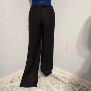 Vintage Black Linen Blend Wide Leg Pants Size 4 - Picture 1 of 4