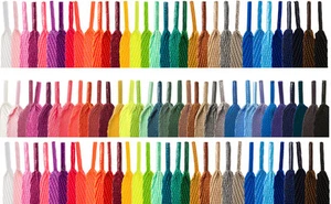 FLAT COLOURED SHOE LACES SHOELACES BOOTLACES - 30 COLOURS - 2 WIDTHS - 5 LENGTHS - Picture 1 of 36