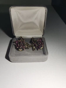 Heidi Daus Pink Flower Clip On Earrings - Picture 1 of 2