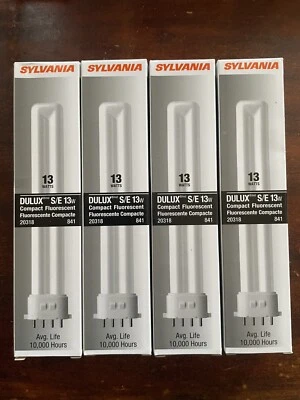 (4-Pack) Sylvania Delux S/E 13w Compact Fluorescent 20318 FREE PRIORITY SHIPPING - Image 1 of 4