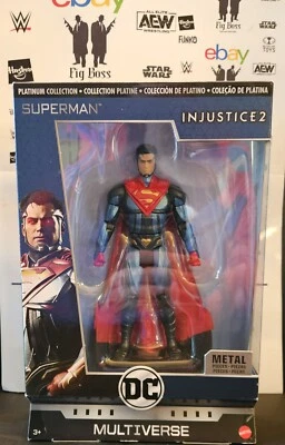 DC Multiverse Injustice 2 Superman Metal Platino Colección Sellado/NUEVO Foto 1 de 4
