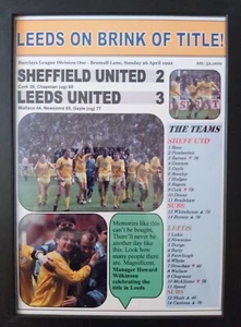 Sheffield United 2 Leeds United 3 - Leeds United 1992 campioni - stampa souvenir - Foto 1 di 5