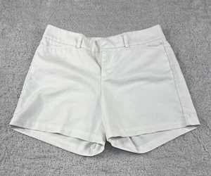 Dockers Chino Shorts Womens Size 4 White Twill Mid Rise Curvy - Picture 1 of 8