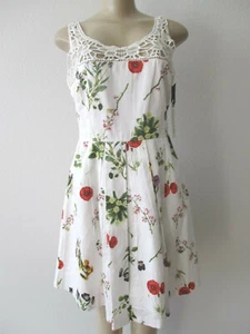 BB DAKOTA WHITE & MULTI-COLOR FLORAL PRINT SLEEVELESS DRESS SIZE 4 - NWT - Picture 1 of 7