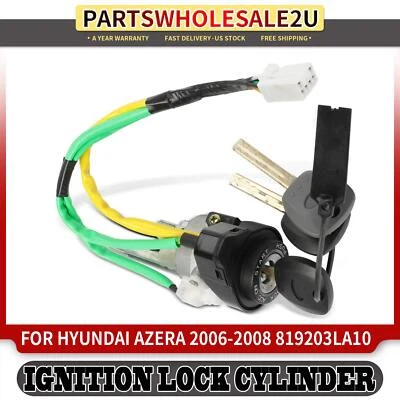 Novo cilindro de trava de ignição Zamak5 com 3 chaves para Hyundai Azera 2006 2007 2008 - Imagem 1 de 4