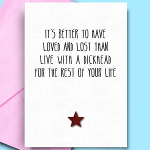 Scheidungskarten für Ihn Bruder Papa BFF Beste Freundin lustige Scheidungskarten lustige Karten - Bild 1 von 3