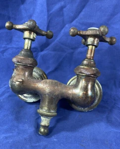 Manijas de helicóptero grifo Haydenville para bañera de hierro fundido C.1930, latón niquelado - Imagen 1 de 18