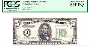 1934 $5 Federal Reserve Note DGS Mule Kansas City PCGS 55PPQ #J29626392A - Picture 1 of 2