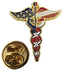 Wholesale Lot of 3 USA Flag Caduceus Medical Symbol Staff Hat Cap Lapel Pin