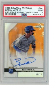 Bowman Sterling Orange Refractor automático Bobby Witt Jr 2020/75 PSA 9 como nuevo Pop 11 - Imagen 1 de 2