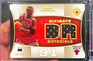 2007-08 UD Ultimate Collection Dennis Rodman Game Worn Dual Patch Jersey 50/50 - Bild 1 von 1