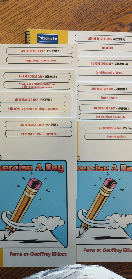 Lot of 9 French Grammar: Exercise A Day: Vol 1 3 4 5 6 7 9 10 11 Tralco-Lingo - Image 1 of 4