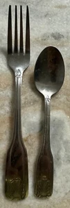 Walco Sysco Fanfare (Stainless) by UTICA, teaspoon & dinner fork seashell tip - Picture 1 of 4