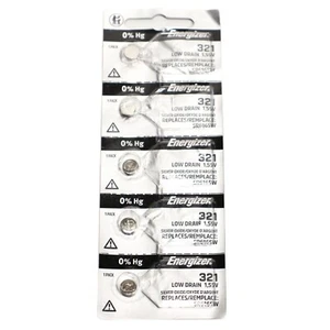 Five (5) Energizer 321 SR616SW Silver Oxide Coin Cell Batteries 1.55V w/Tracking - Picture 1 of 2
