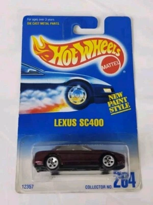 Lexus SC400 #264 1991 Hot Wheels rojo escala 1:64 diecast coche tarjeta azul vintage Foto 1 de 4