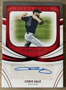 2022 Panini Immaculate Baseball Chris Sale Signatures Auto /25! Braves Cy Young! - Picture 1 of 2