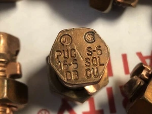 (50) Penn Union S-6 Copper Split Bolts Connector 10-6 AWG , Free Shipping!!! - Picture 1 of 3