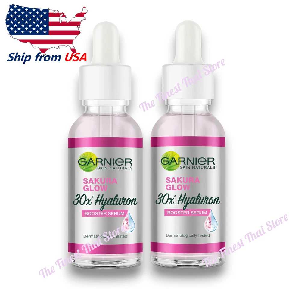 Garnier Sakura White Hyaluron 30x Booster Serum Boost Skin Pinkish Glow 30ml