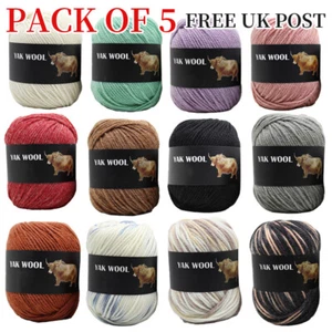 5 X 100g Soft Wool Yarn DK DIY Hand Knitting Crochet Sweater Scarf Yarn - Picture 1 of 22