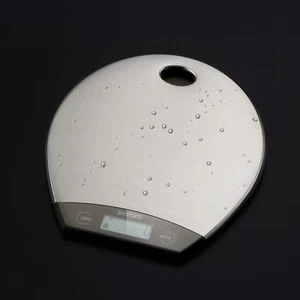 Digitale Küchen-Lebensmittelwaage 9 mm ultradünn mit Aufhänger Edelstahl silber - Bild 1 von 7