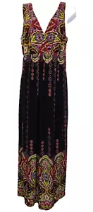 Rhapsody Sleeveless V-Neck Y2K Maxi Dress Plus 1X Stretch Plum Boho Hippie Hippy - Picture 1 of 8
