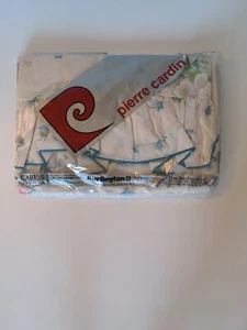 Vintage Pierre Cardin Burlington Floral Twin Flat Sheet with Ruffles USA New - Picture 1 of 8