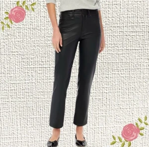 J.Crew Faux Leather Straight Leg Pants - Picture 1 of 10