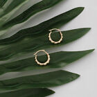 14K Gold Graduating Braid French Lock Hoops Earrings - Jewelry for Women/Girls