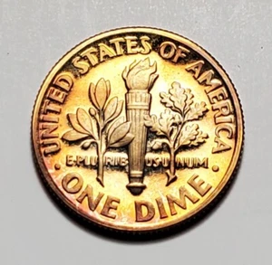 TONED 1999 S ROOSEVELT DIME CLAD PROOF UNC #C7577 - Picture 1 of 2