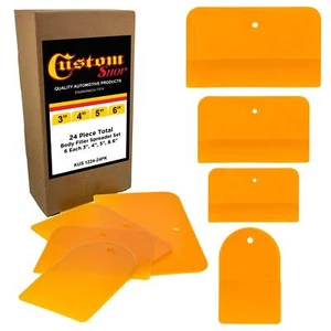 Custom Shop 24-Pc Body Filler Spreader Set, 6 Ea 3", 4", 5", & 6" - Auto Repair - Picture 1 of 5