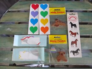 Vintage Mrs Grossman Stickers Lot Sticky Patches~ Horses~ Pastel Hearts++/ MG-13