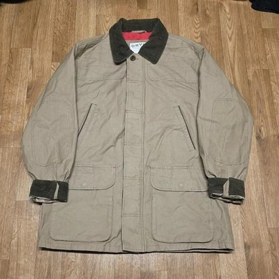 Chaqueta de Caza Orvis Dry Waxed Heritage Campo Talla Grande Abrigo de Granero Borde de Pana Foto 1 de 4