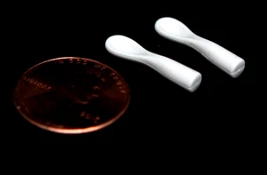 Playmobil Miniature Dollhouse Ice Cream Shop Small White Spoon Lot - 2 Pcs - Picture 1 of 1