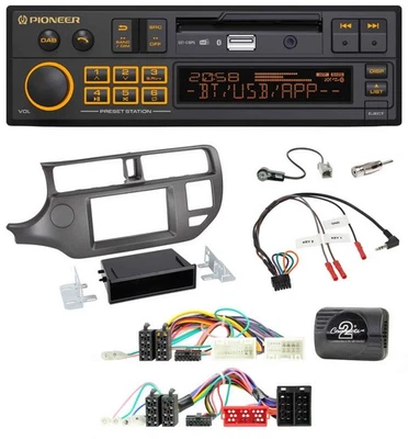 Pioneer DAB Lenkrad USB Bluetooth Autoradio für Kia Rio UB 2011-2015 anthrazit - Bild 1 von 4