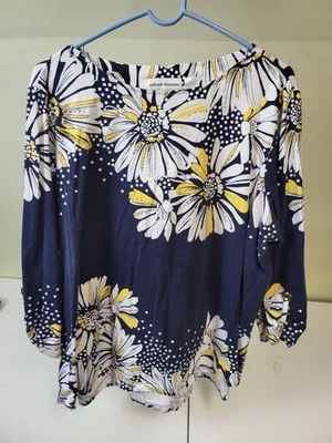 Camiseta Mujer Manga 1/2 Talla 2X Azul Marino Blanco Amarillo Alfred Dunner Foto 1 de 4