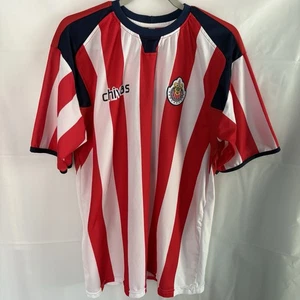 Chivas Unbranded Jersey Kit Shirt Unisex Large Red White Stripes Sewn On Patch - Picture 1 of 11