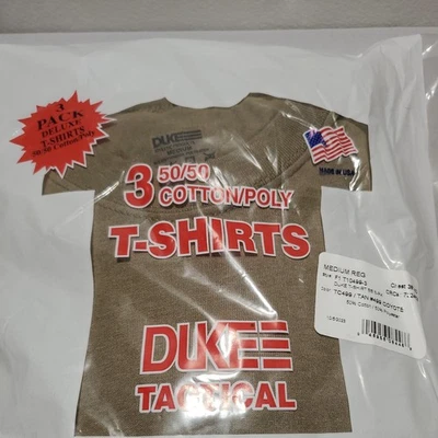 Paquete de 3 camisetas Duke Tactical Tan #499 Coyote 50 % algodón/50 % poliéster, talla mediana Foto 1 de 4