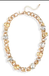 natasha crystal link gold necklace - Picture 1 of 4